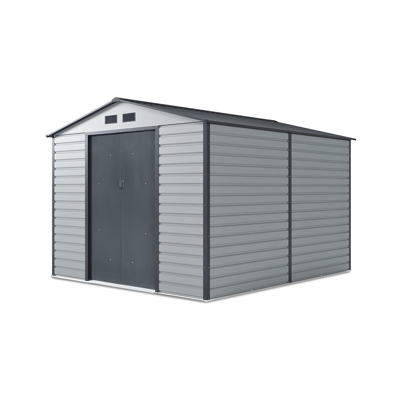 Widok na boczną ścianę domku na narzędzia MONTREAL 277x323cm