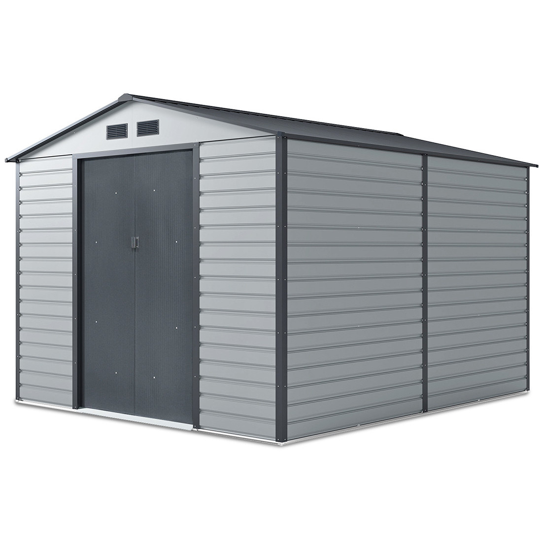 Widok na boczną ścianę domku na narzędzia MONTREAL 277x323cm