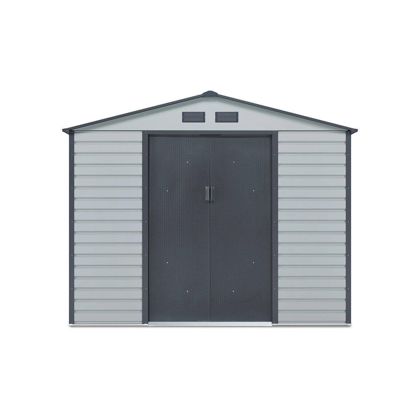 Widok na przednią ścianę  domku narzędziowego MONTREAL 277x323cm