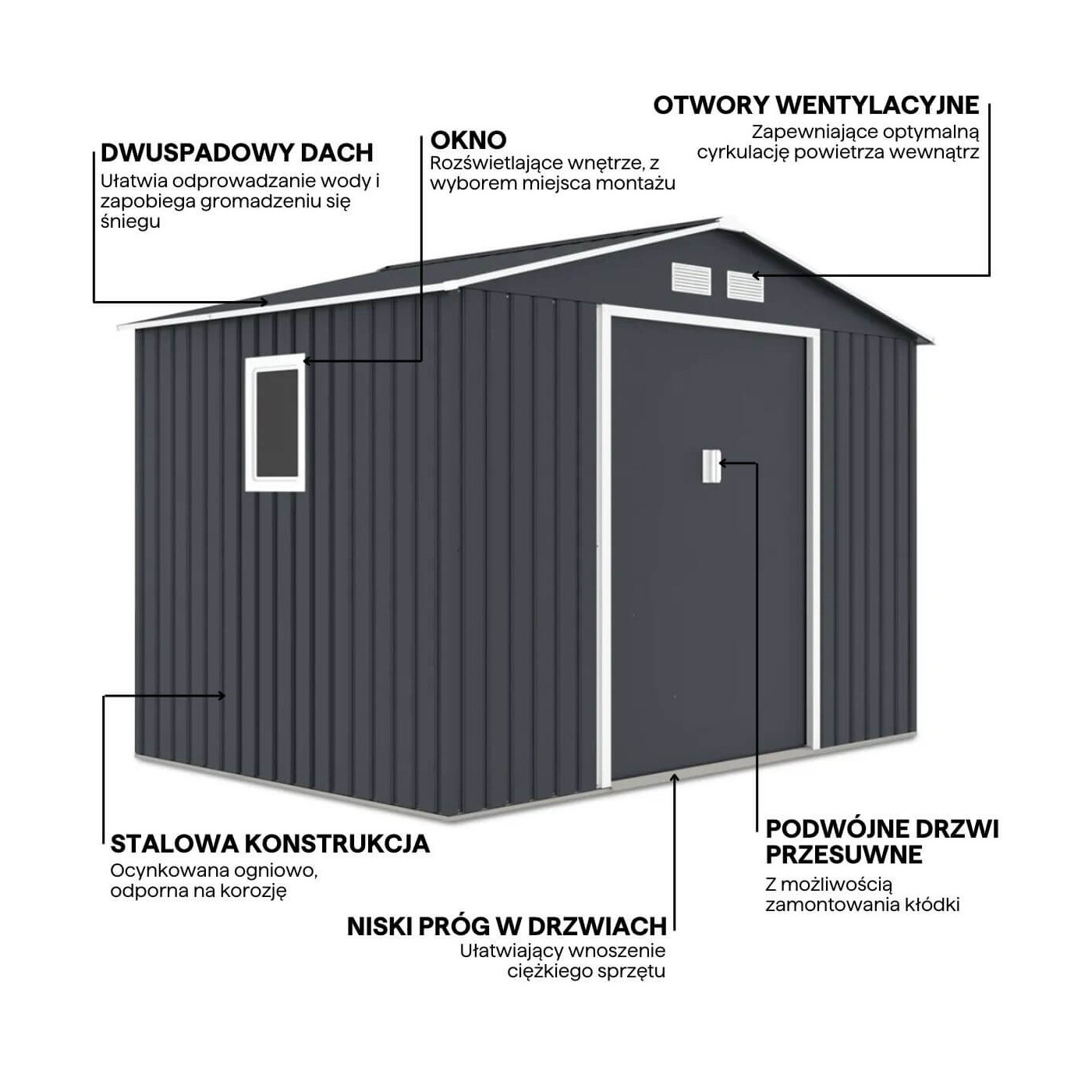 Grafika z cechami domku narzędziowego HUDSON 277x191cm