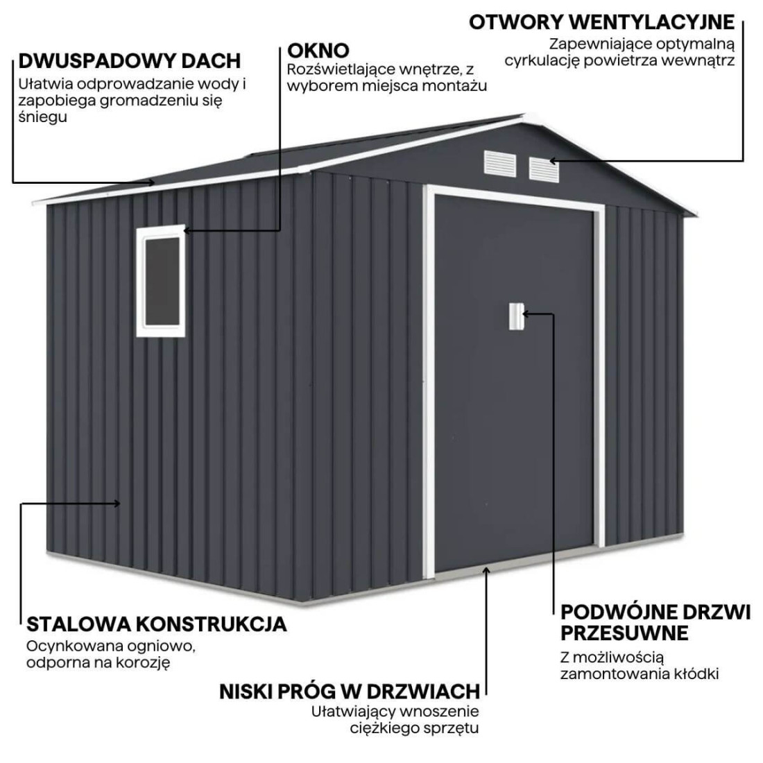 Grafika z cechami domku narzędziowego HUDSON 277x191cm