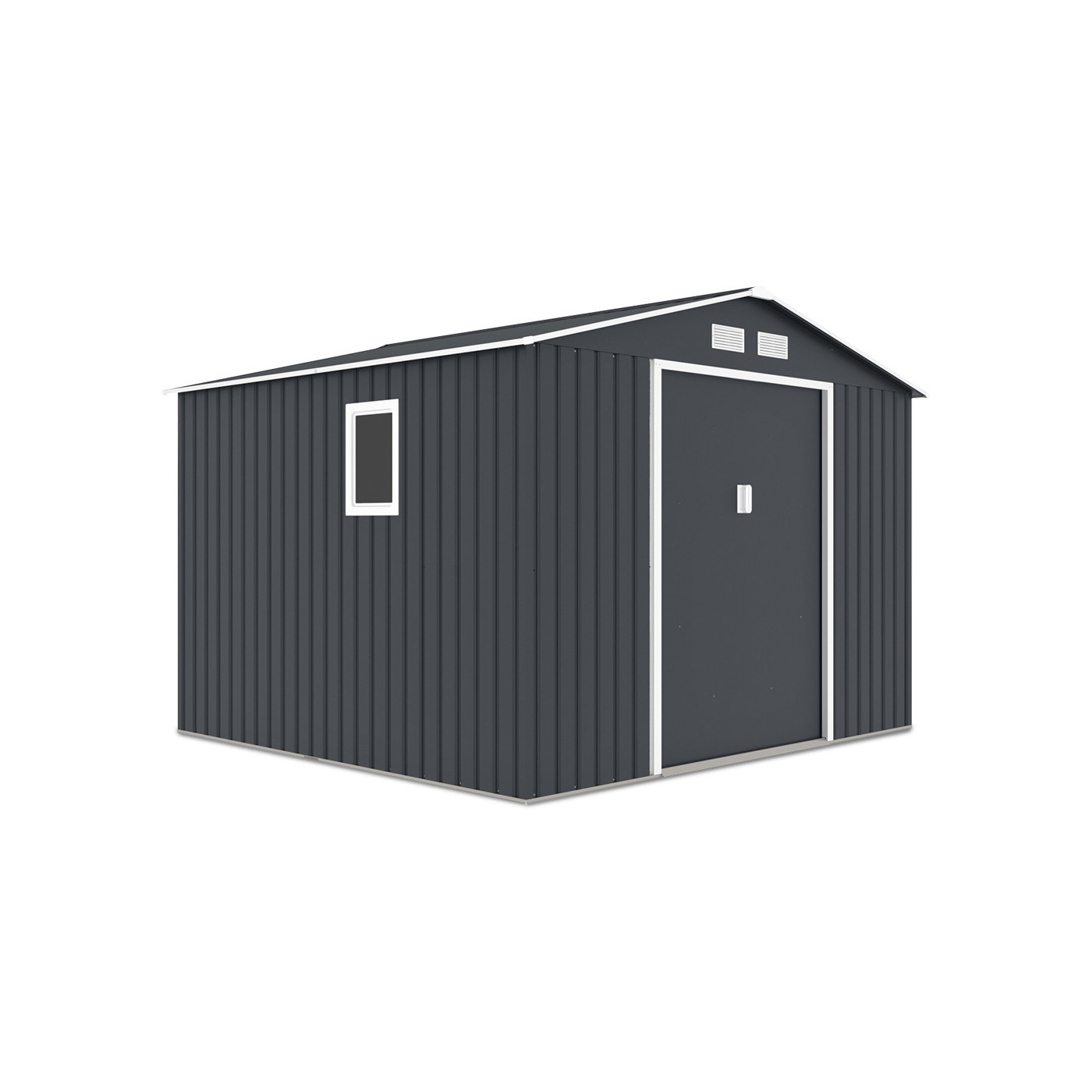 Domek narzędziowy HUDSON 277x255cm Cold Grey - na białym tle 