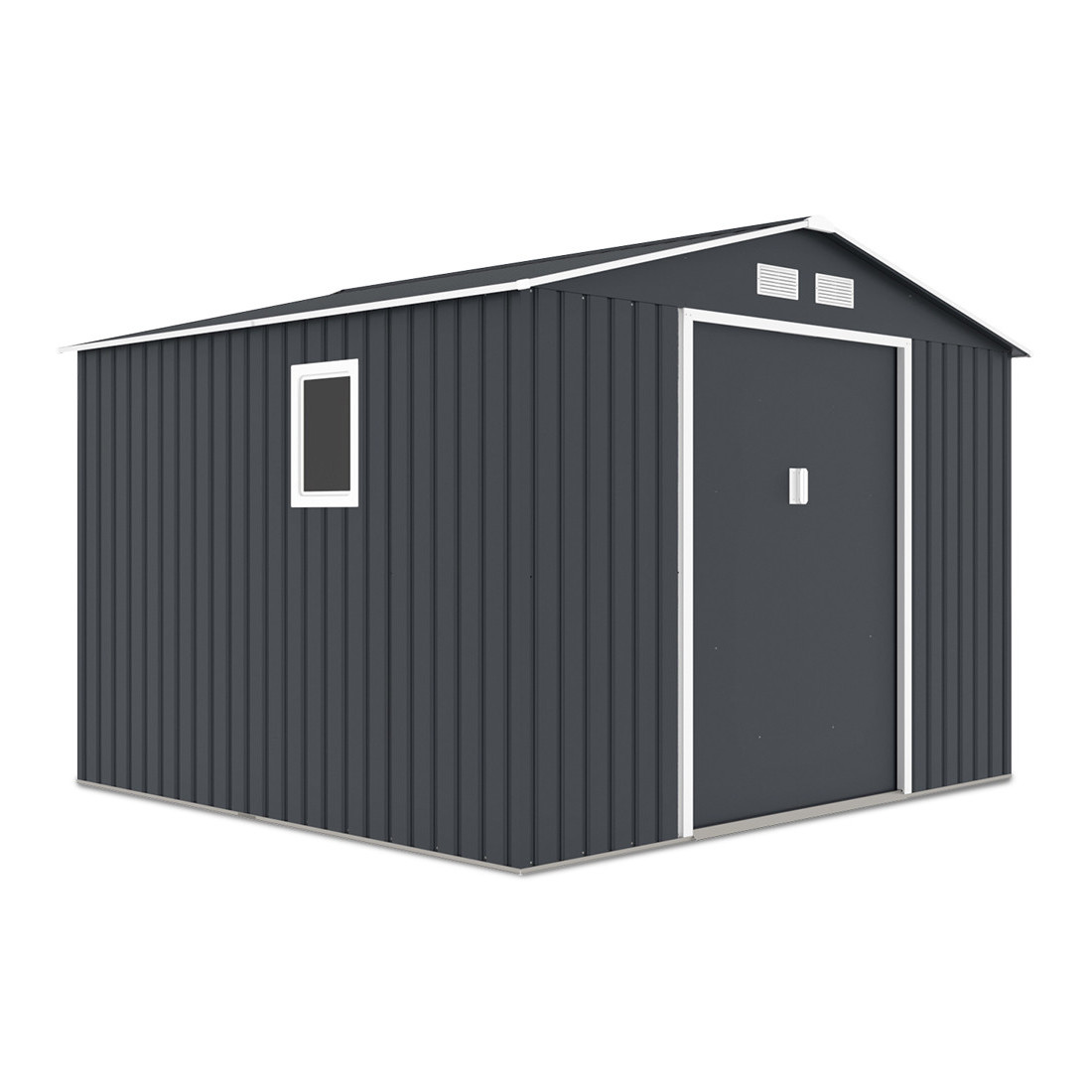 Domek narzędziowy HUDSON 277x255cm Cold Grey - na białym tle 