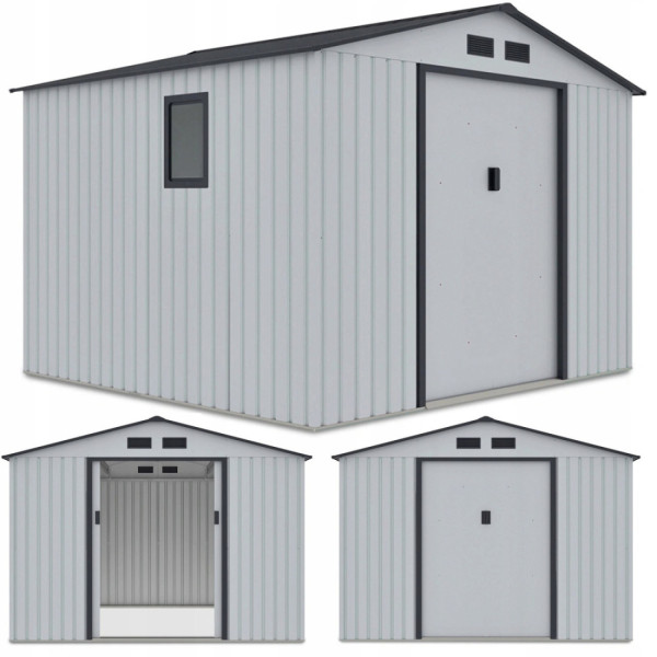 Domek narzędziowy HUDSON 277x255cm Light Grey - trzy rzuty