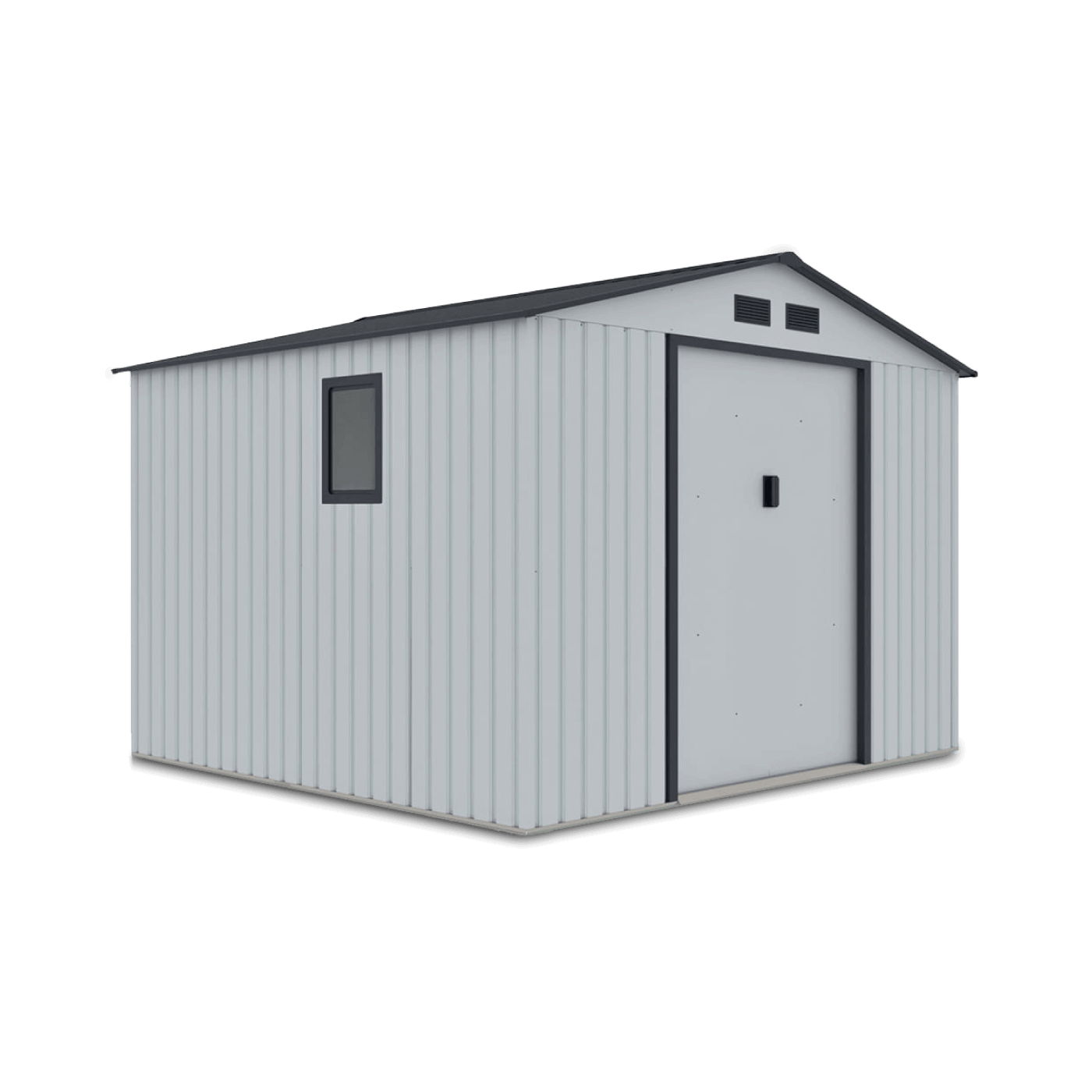 Domek narzędziowy HUDSON 277x255cm Light Grey - rzut na białym tle 