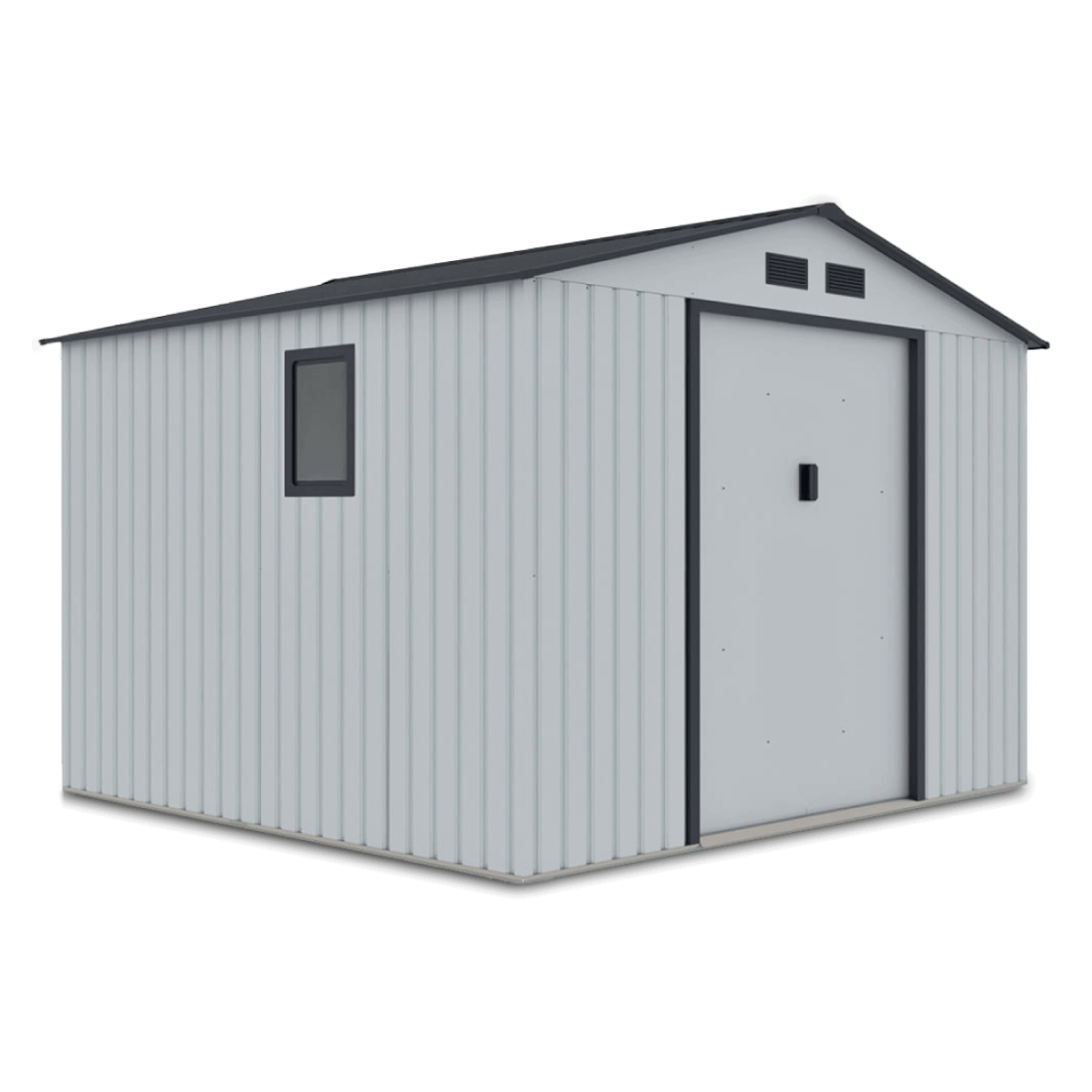 Domek narzędziowy HUDSON 277x255cm Light Grey - rzut na białym tle 