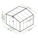 Rycina z wymiarami domku narzędziowego HUDSON 277x255cm