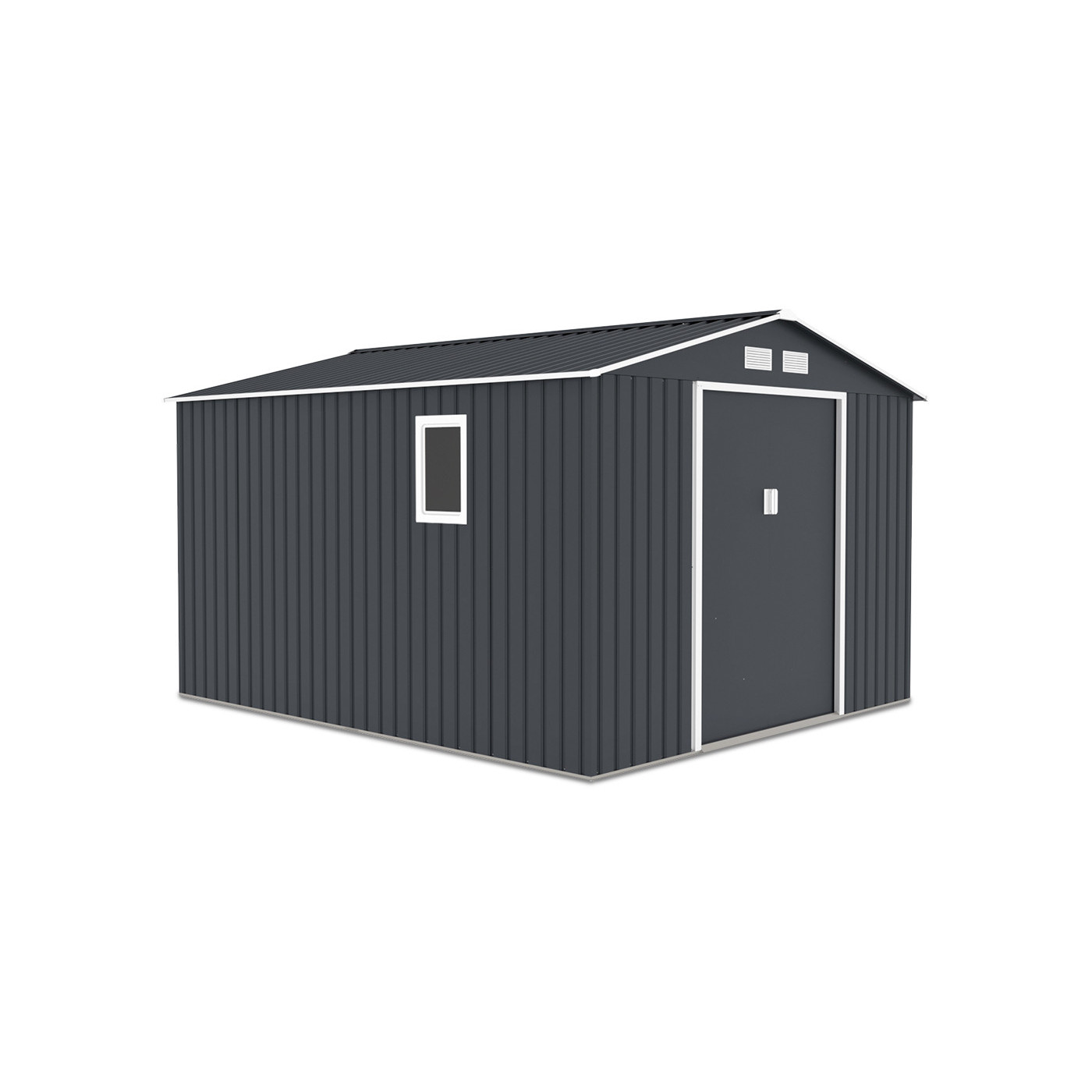 Widok na bok domku narzędziowego HUDSON 277x319cm Cold Grey