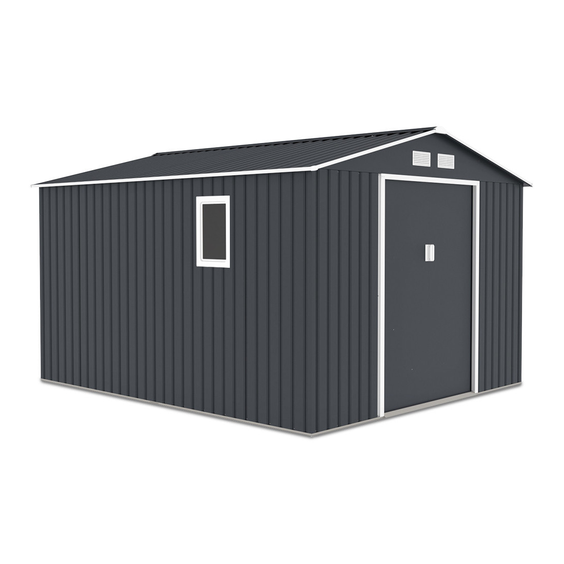 Widok na bok domku narzędziowego HUDSON 277x319cm Cold Grey