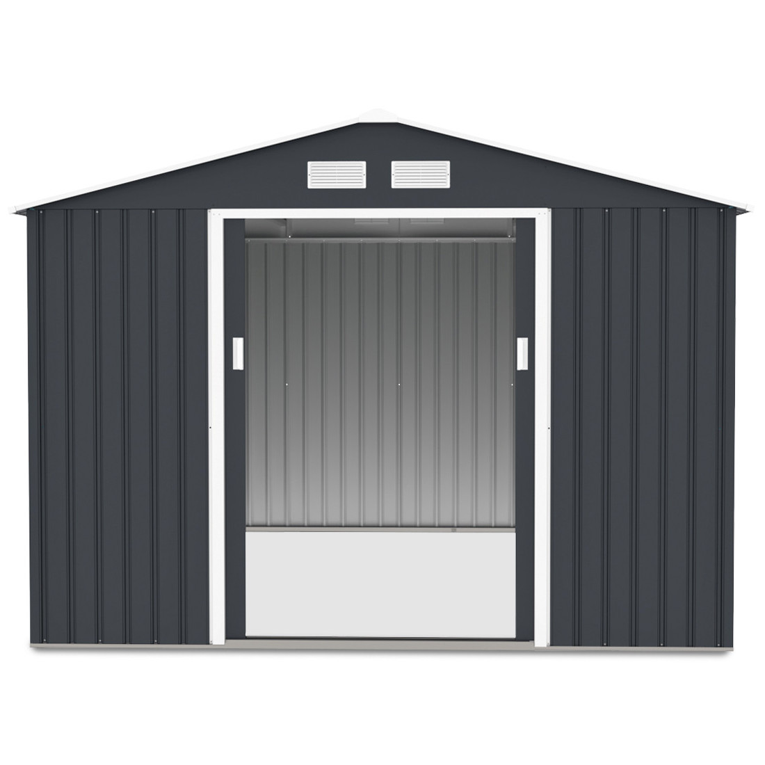 Zdjęcie przodu domku Hudson, otwarte drzwi, widok na wnętrze domku 