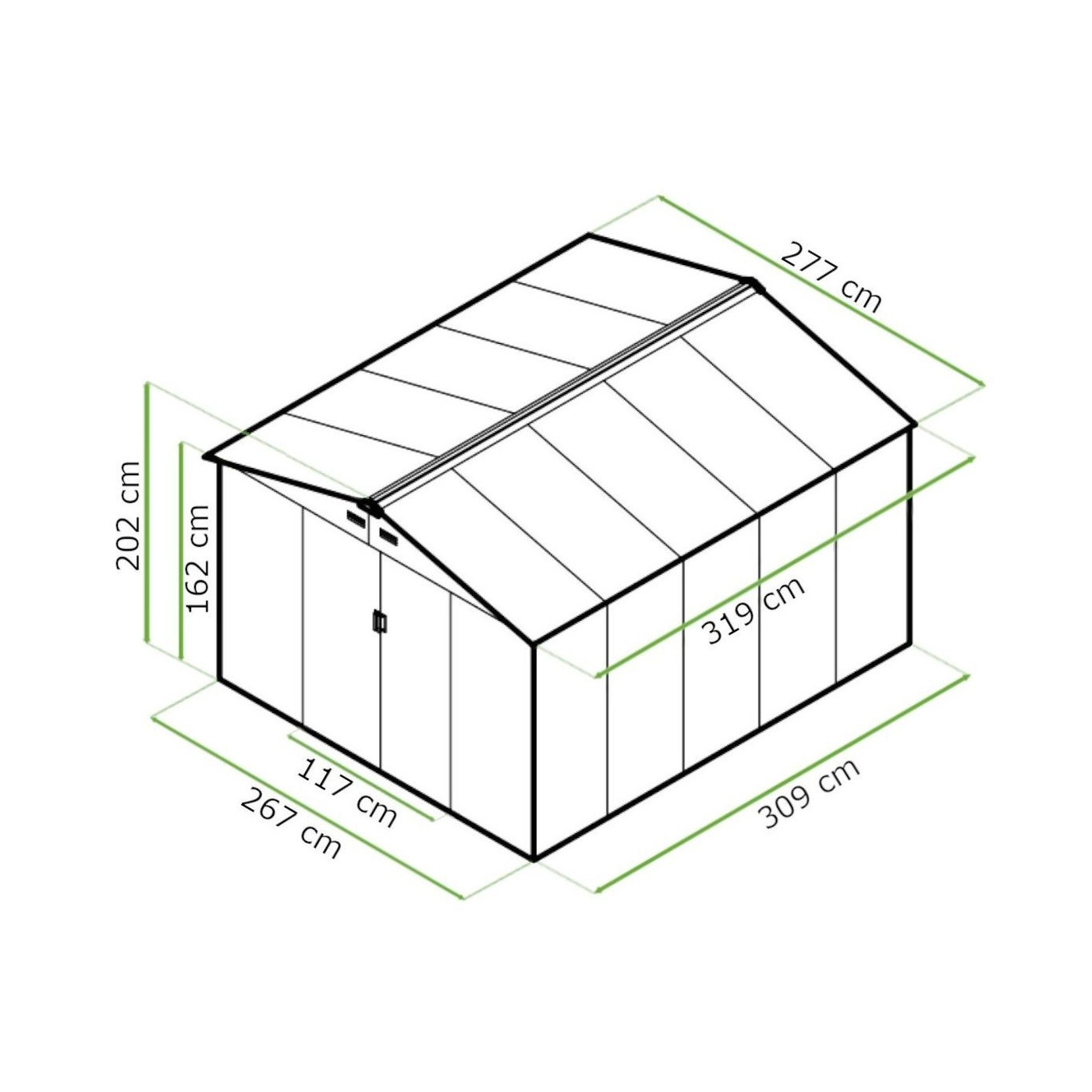 Domek narzędziowy Hudson w aranżacji w ogrodzie