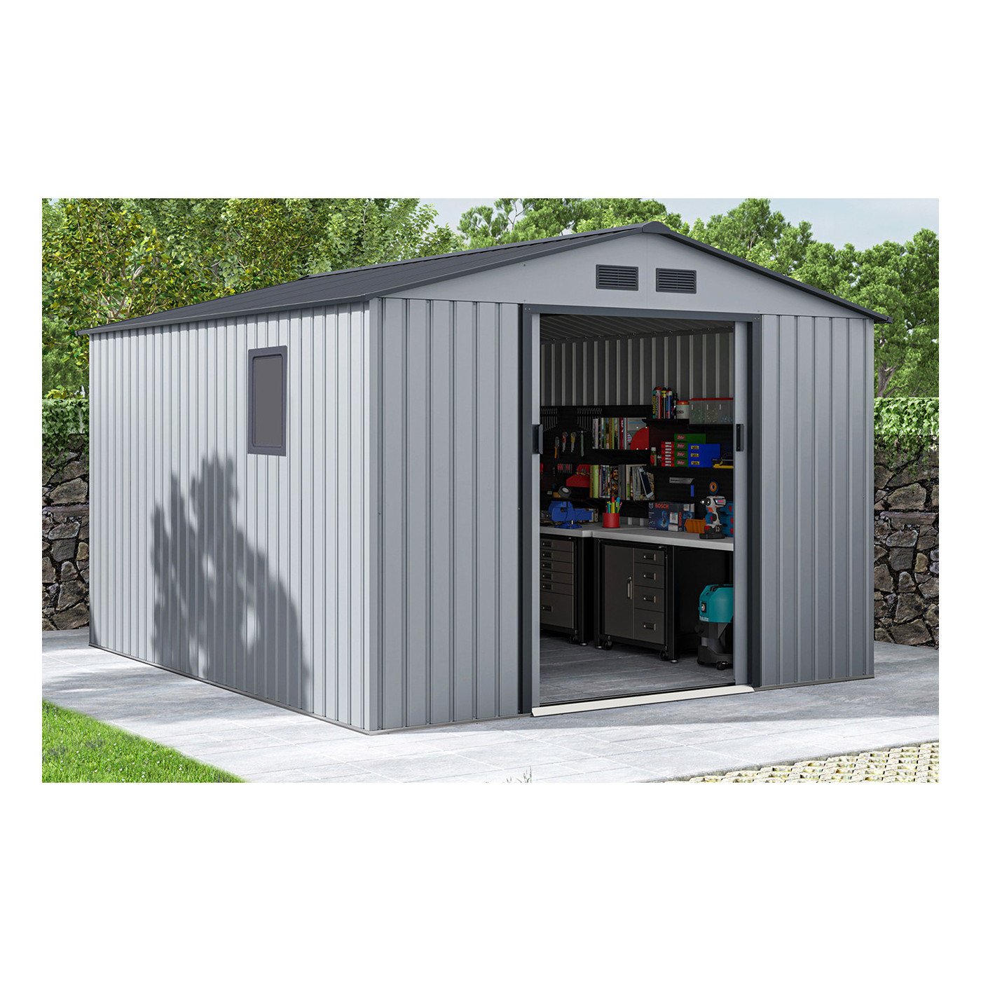 Rycina z wymiarami domku narzędziowego Hudson - Hardmaister