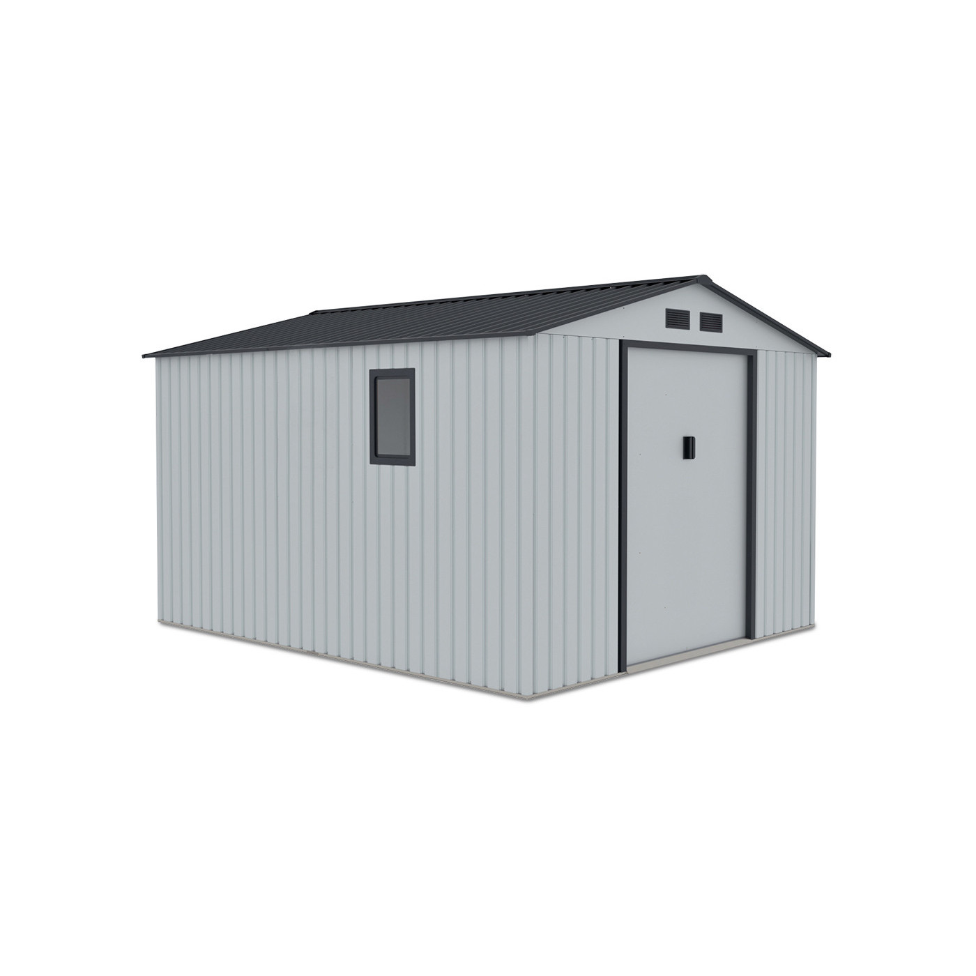 Domek narzędziowy HUDSON 277x319cm Light Grey od boku 