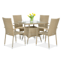 Zestaw ogrodowy technorattan FIESTA/LUGO 4+1 Beige