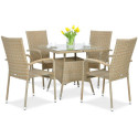 Zestaw ogrodowy technorattan FIESTA/LUGO 4+1 Beige