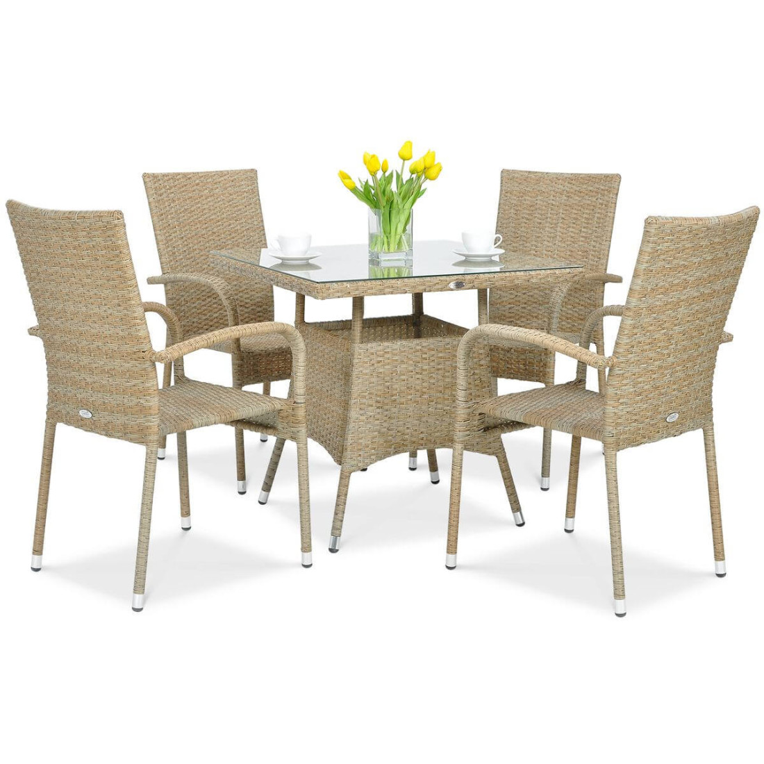 Zestaw ogrodowy technorattan FIESTA/LUGO 4+1 Beige