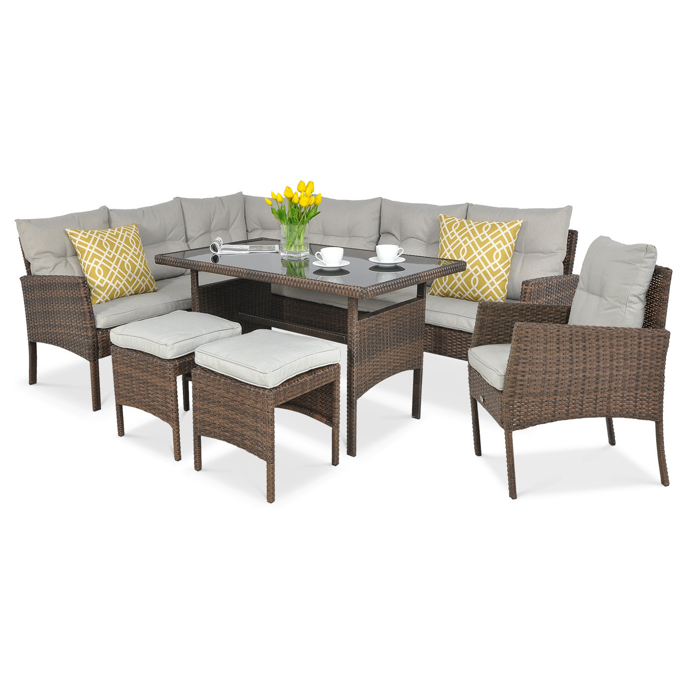 CORTINA NAROŻNIK+FOTEL BROWN