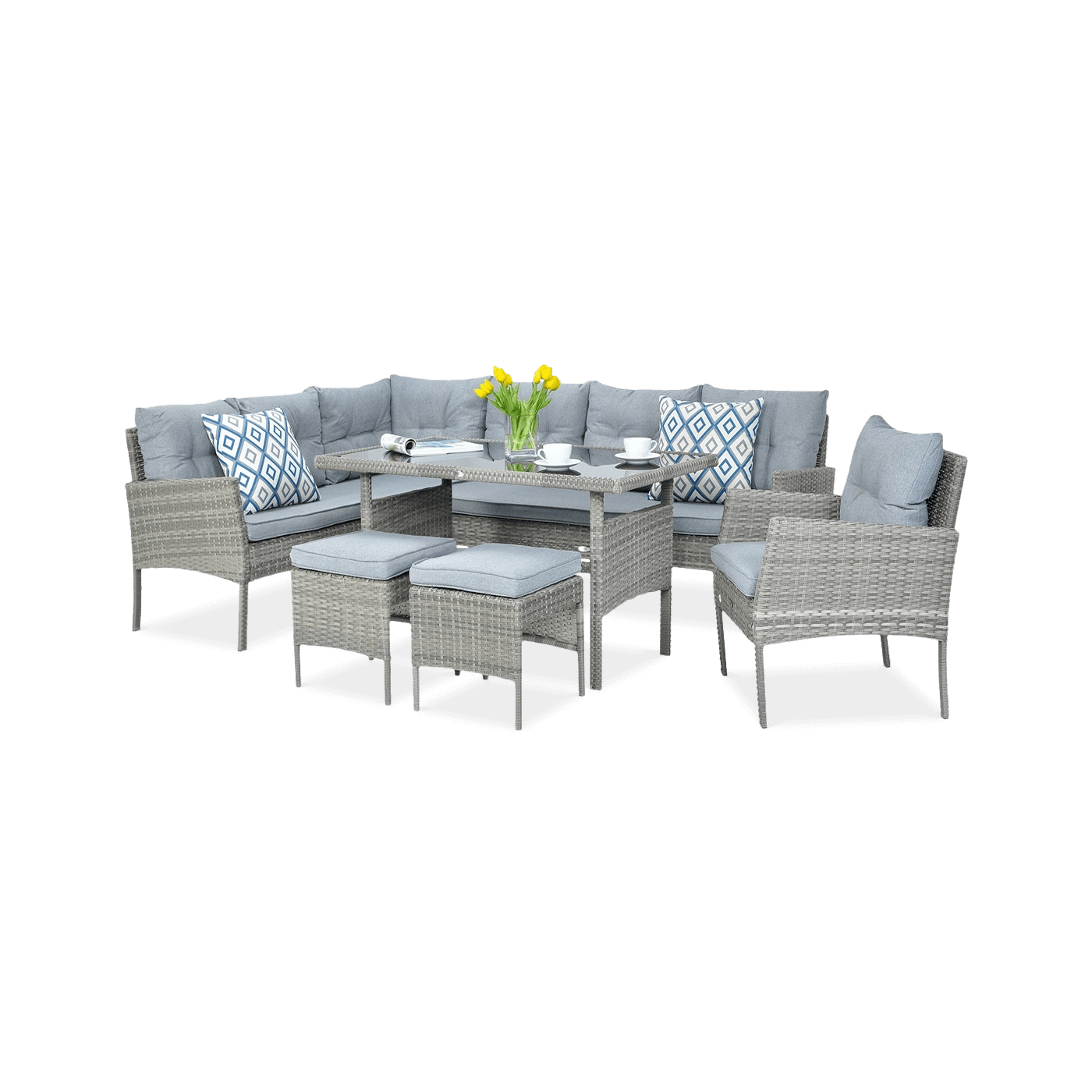 CORTINA CORNER SOFA + DOLPHIN GREY ARMCHAIR