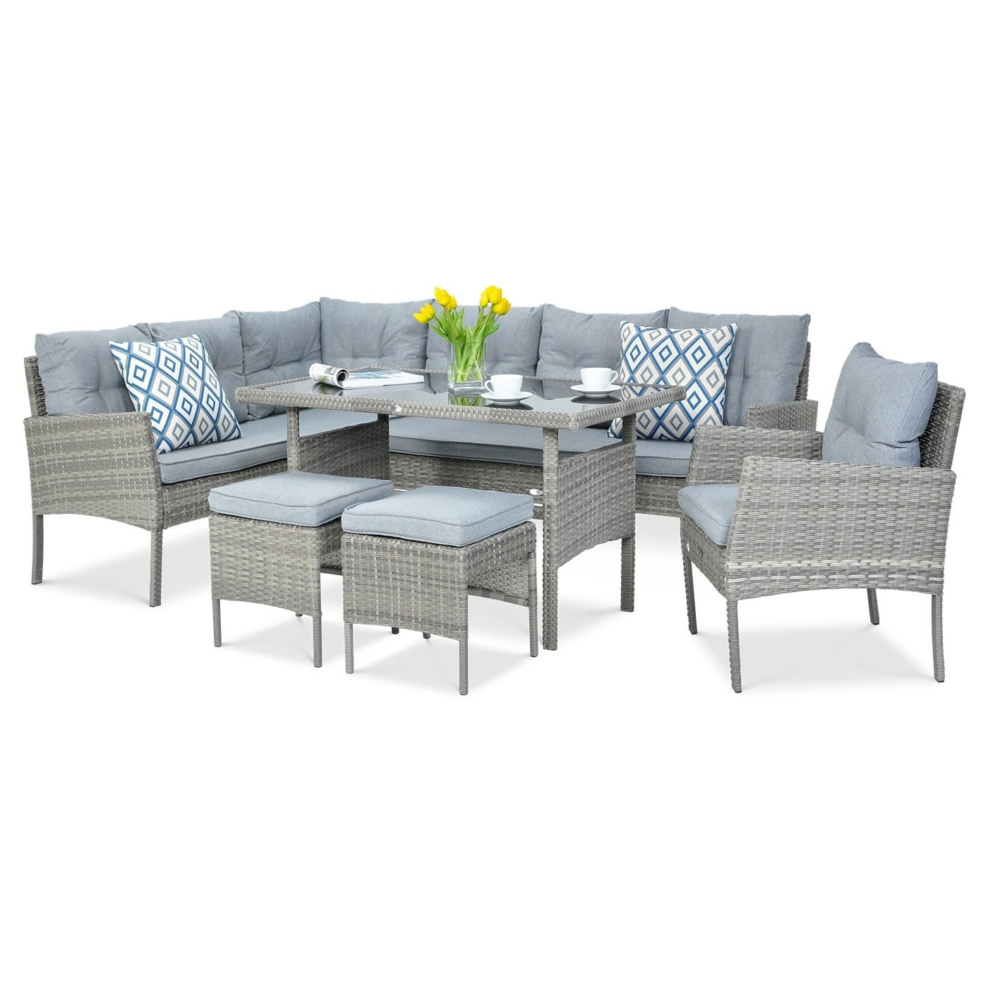 CORTINA NAROŻNIK+FOTEL DOLPHIN GREY