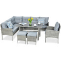CORTINA CORNER SOFA + DOLPHIN GREY ARMCHAIR