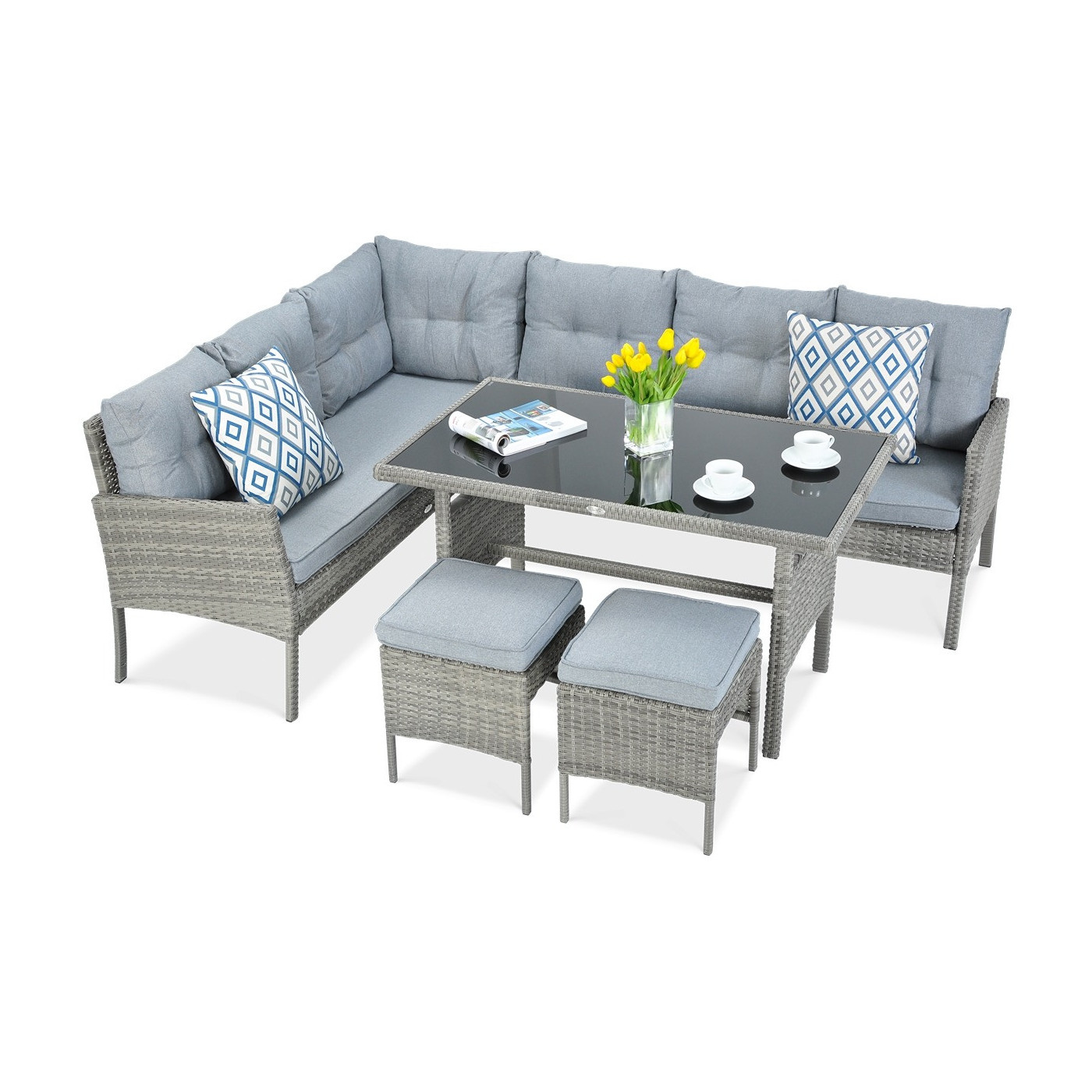 CORTINA CORNER SOFA + DOLPHIN GREY ARMCHAIR