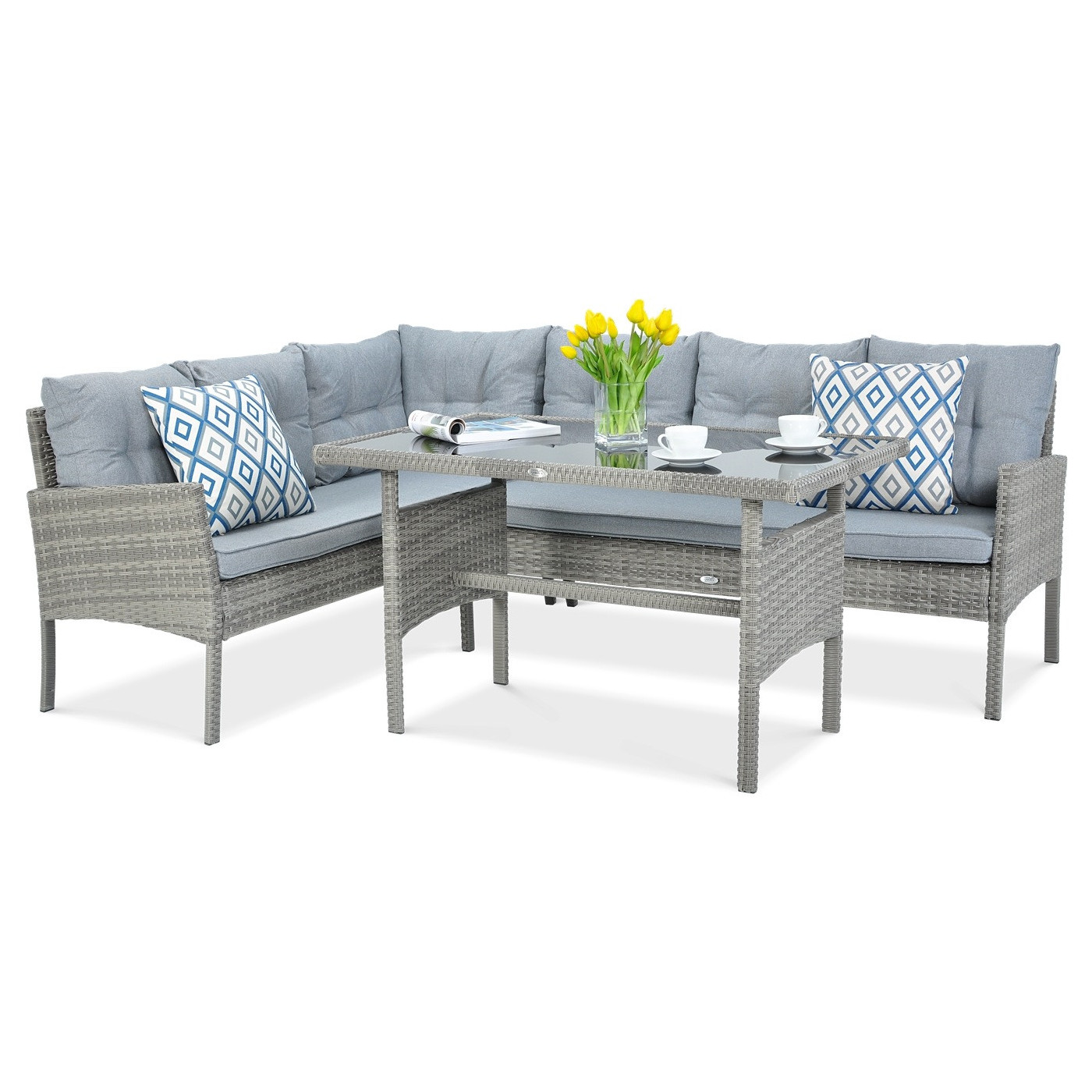 CORTINA CORNER SOFA + DOLPHIN GREY ARMCHAIR