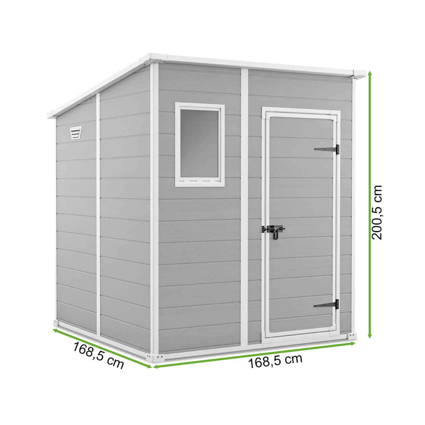 Rysunek z wymiarami narzędziowni MANOR PENT 6x6 od firmy Keter