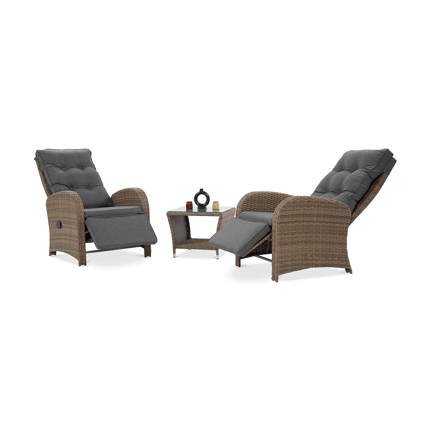 Regulacja oparcia oraz podnóżka w fotelach z zestawu ALICANTE DUO Brown