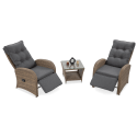 Dwa fotele oraz stół wchodzące w skład zestawu ALICANTE DUO Brown