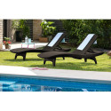PACIFIC 2x DECK CHAIR + TABLE BROWN