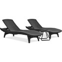 PACIFIC 2x DECK CHAIR + TABLE GRAPHITE