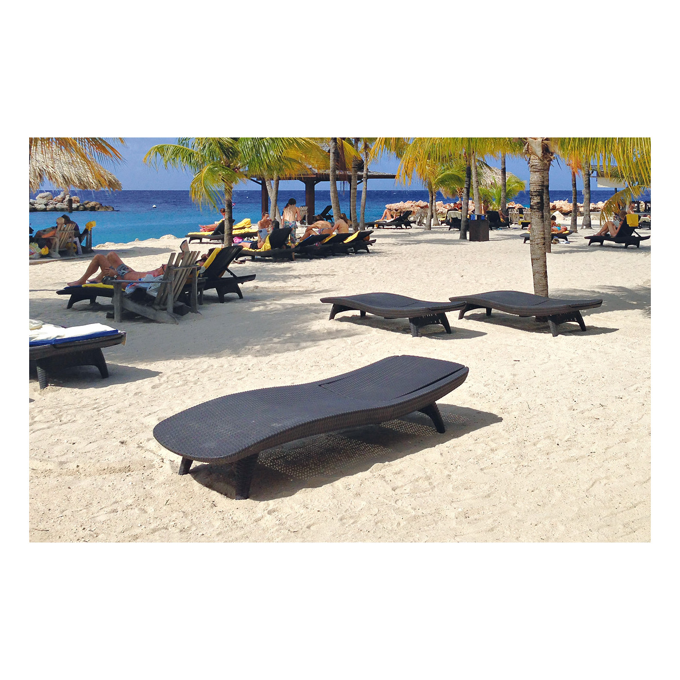 PACIFIC 2x DECK CHAIR + TABLE GRAPHITE