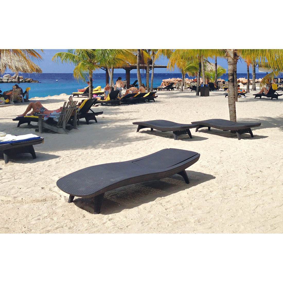 PACIFIC 2x DECK CHAIR + TABLE GRAPHITE