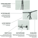 Aranżacja szklarni ogrodowej na pomidory 200x77 cm kolor biały 
