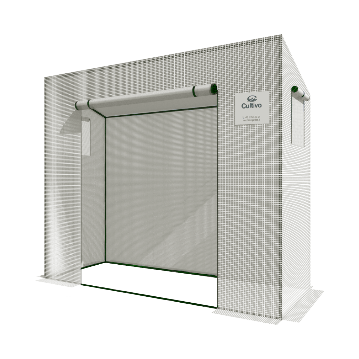 Widok boczny szklarni ogrodowej na pomidory 200x77 cm kolor biały 
