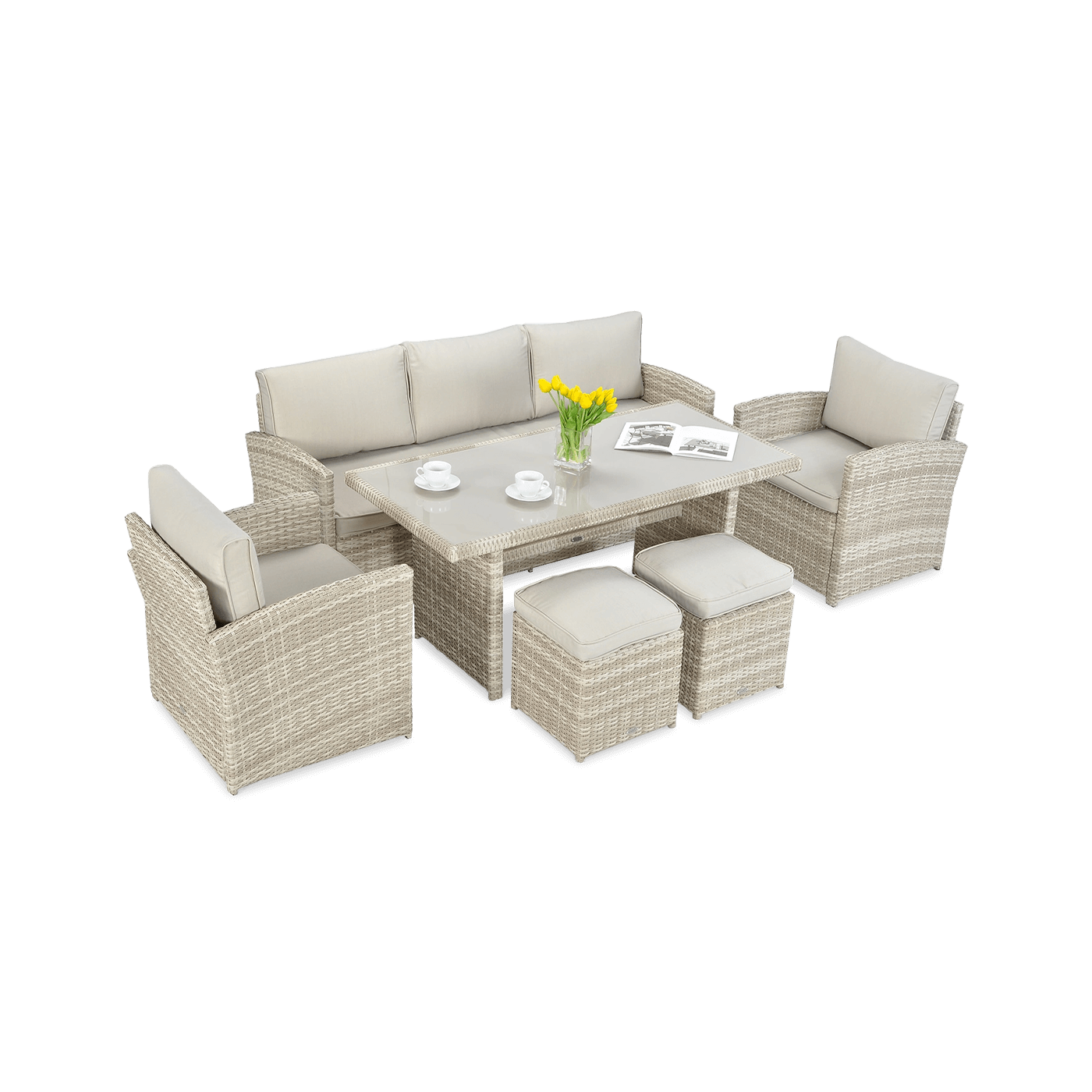 BORNEO ZESTAW+PUFY BEIGE