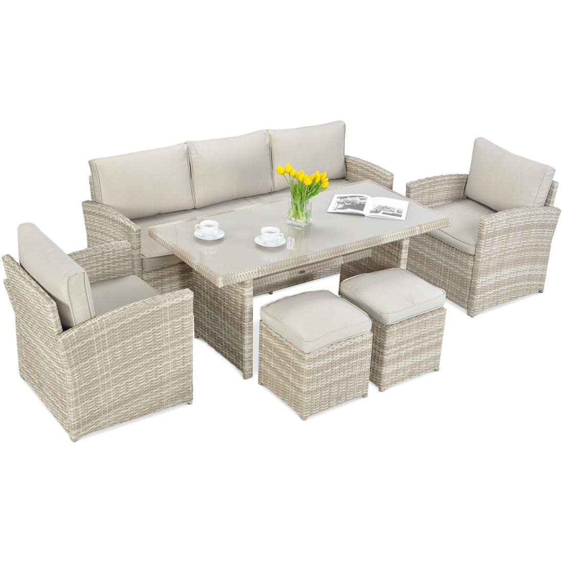 BORNEO ZESTAW+PUFY BEIGE