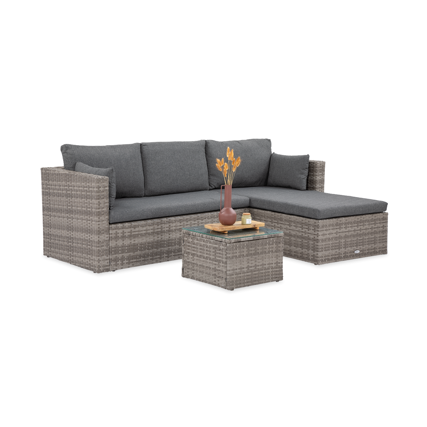 Narożnik technorattanowy LIZBONA Grey - Focus Garden