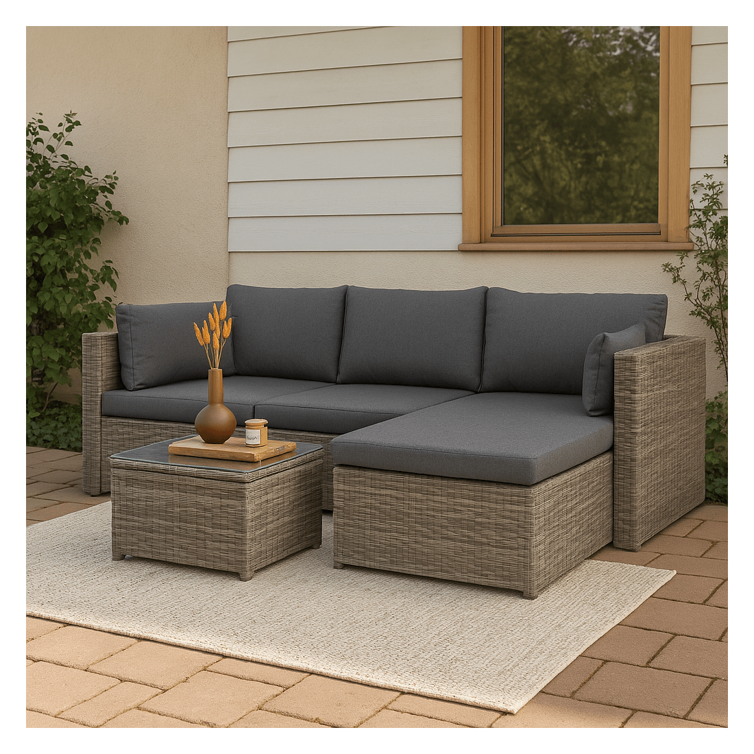 Narożnik technorattanowy Lizbona Grey