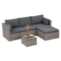 Narożnik na tarastechnorattanowy LIZBONA Grey Focus Garden