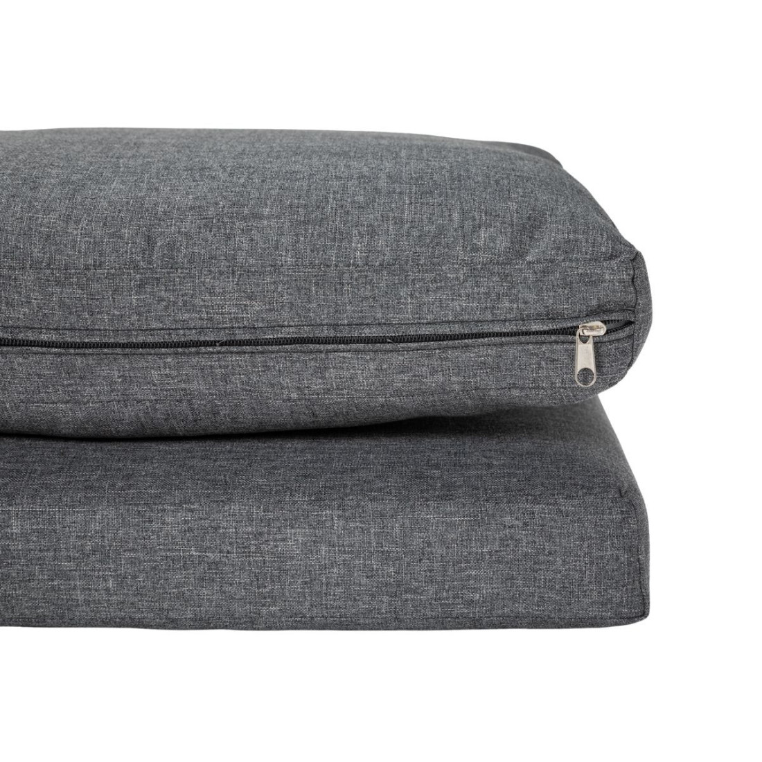 Narożnik technorattanowy, stolik z szklanym blatem LIZBONA Grey Focus Garden