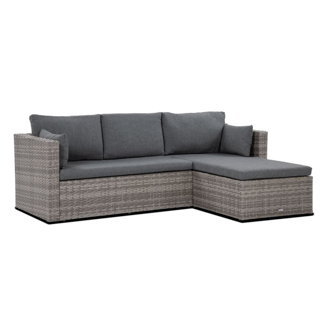 Narożnik technorattanowy, poduszki LIZBONA Grey Focus Garden