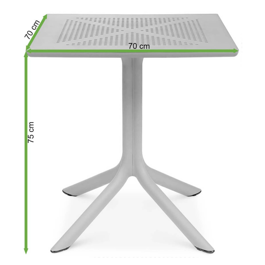 Rycina z wymiarami stolika Nardi CLIP 70 Agave 