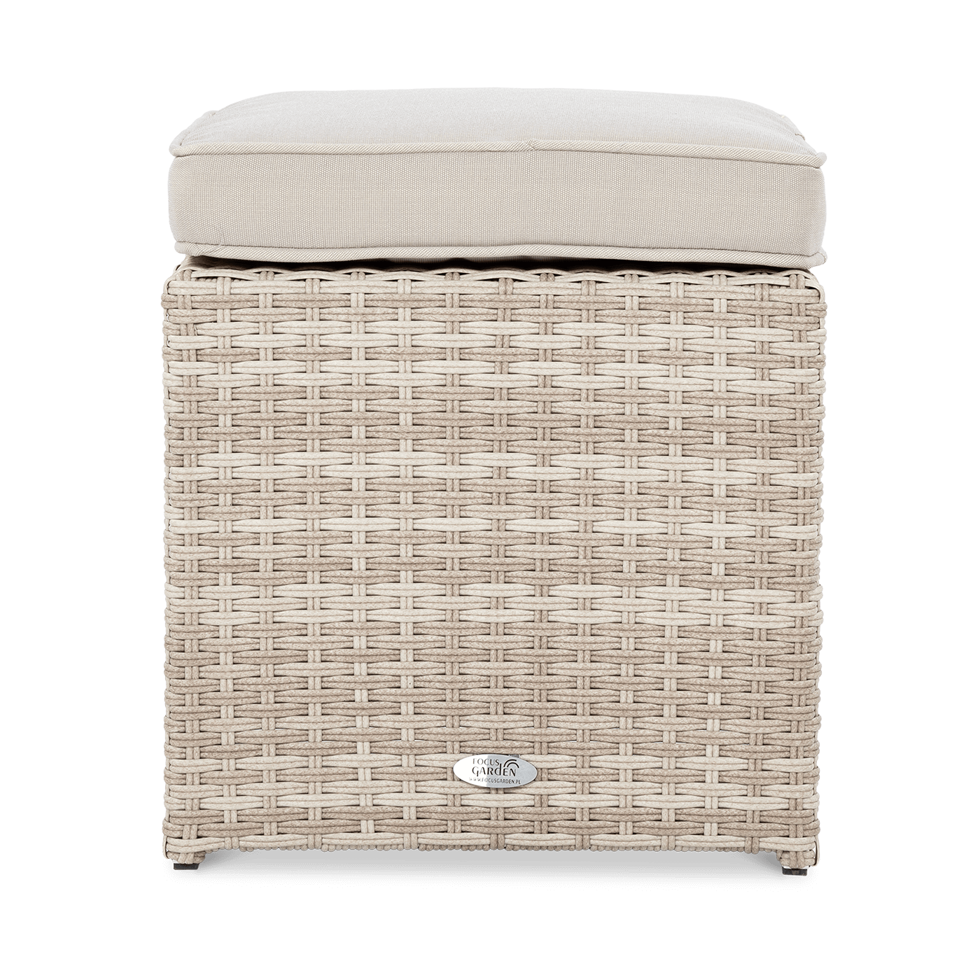 Beżowa pufa z zestawu Salo Beige z poduszką