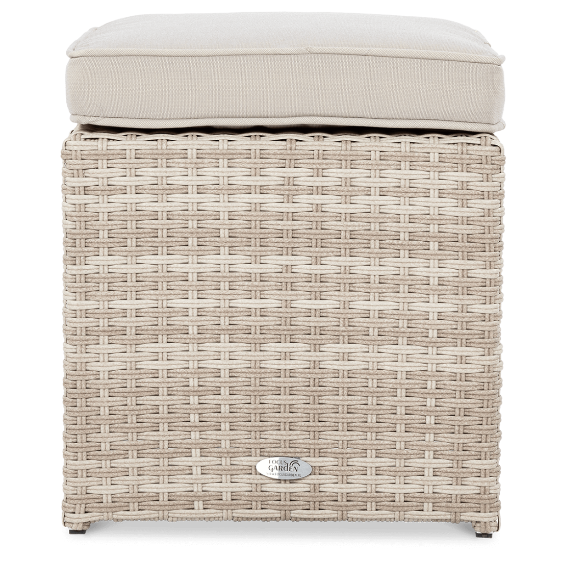 Beżowa pufa z zestawu Salo Beige z poduszką