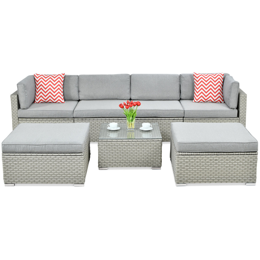 Naroznik modulowy z technorattanu Porto Grey