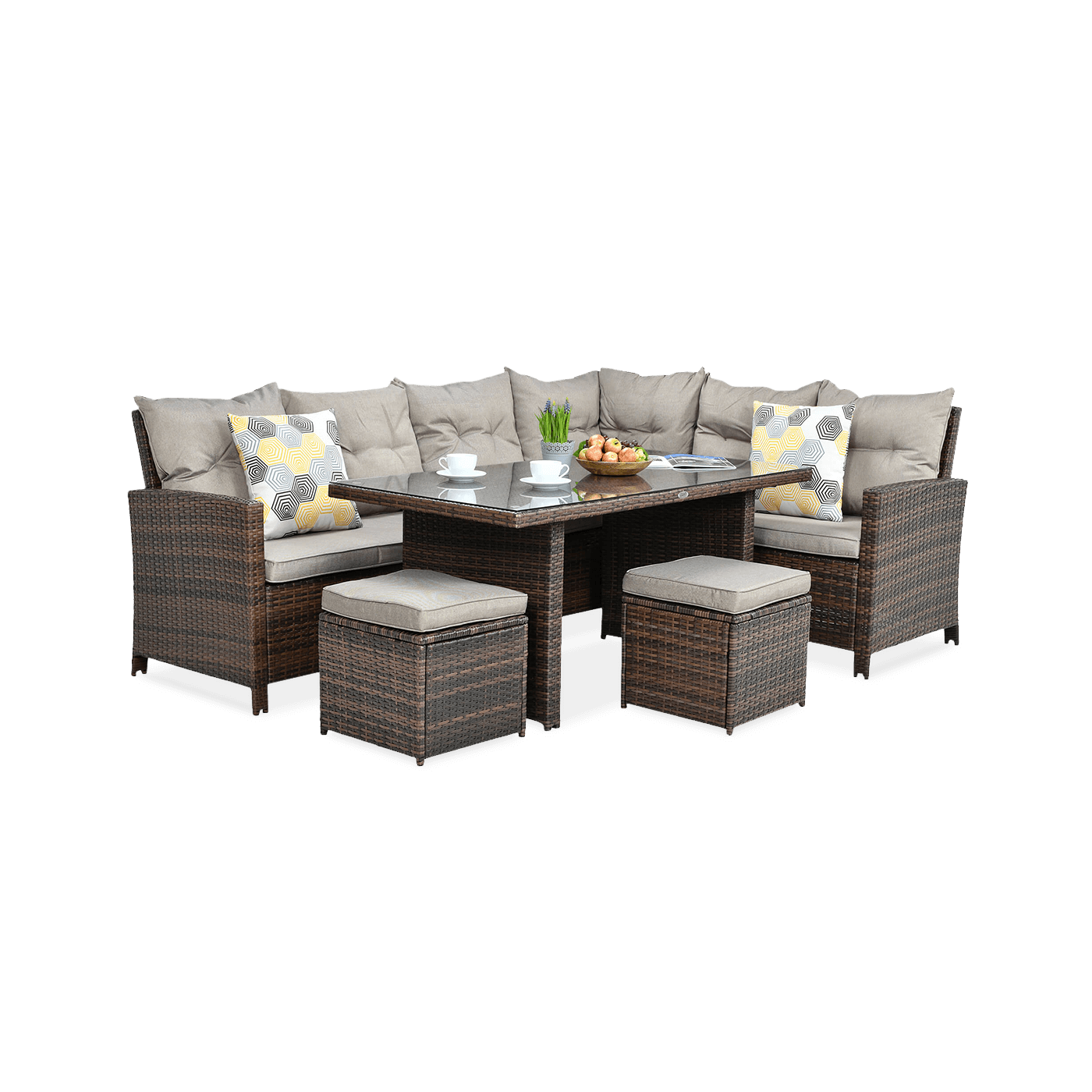 IBIZA CORNER SOFA BROWN