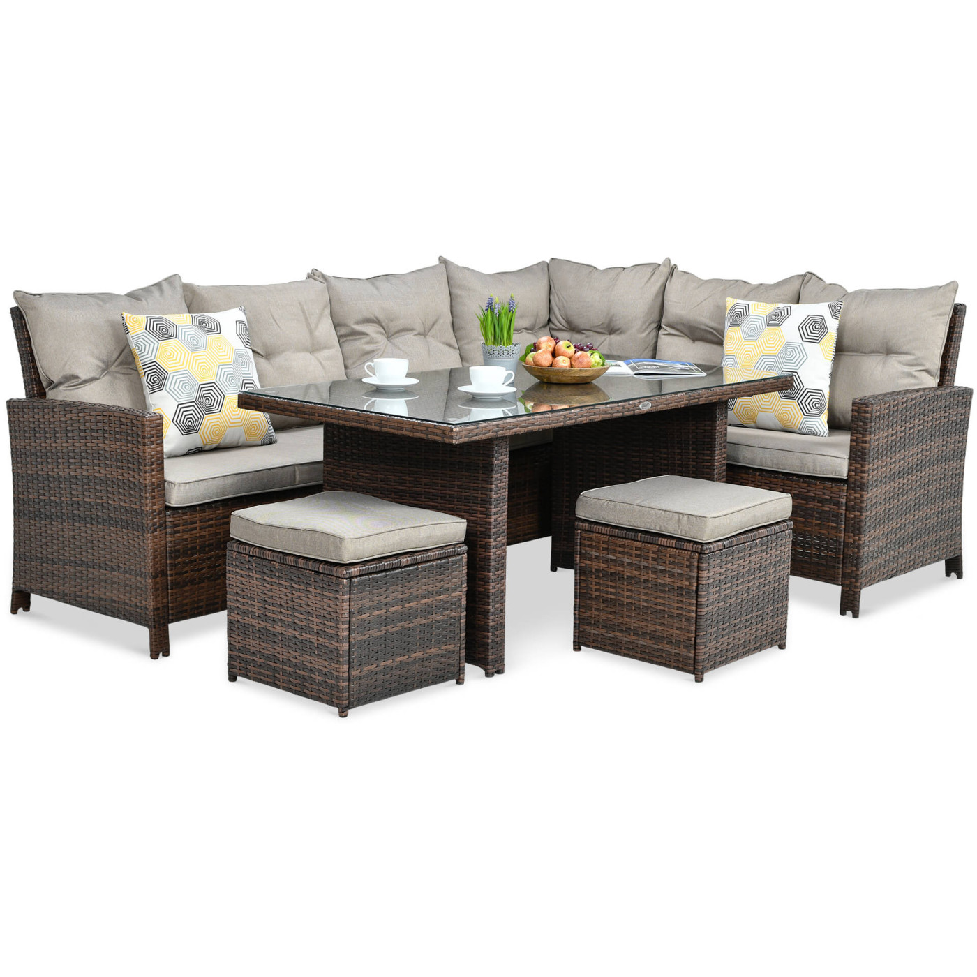 IBIZA CORNER SOFA BROWN