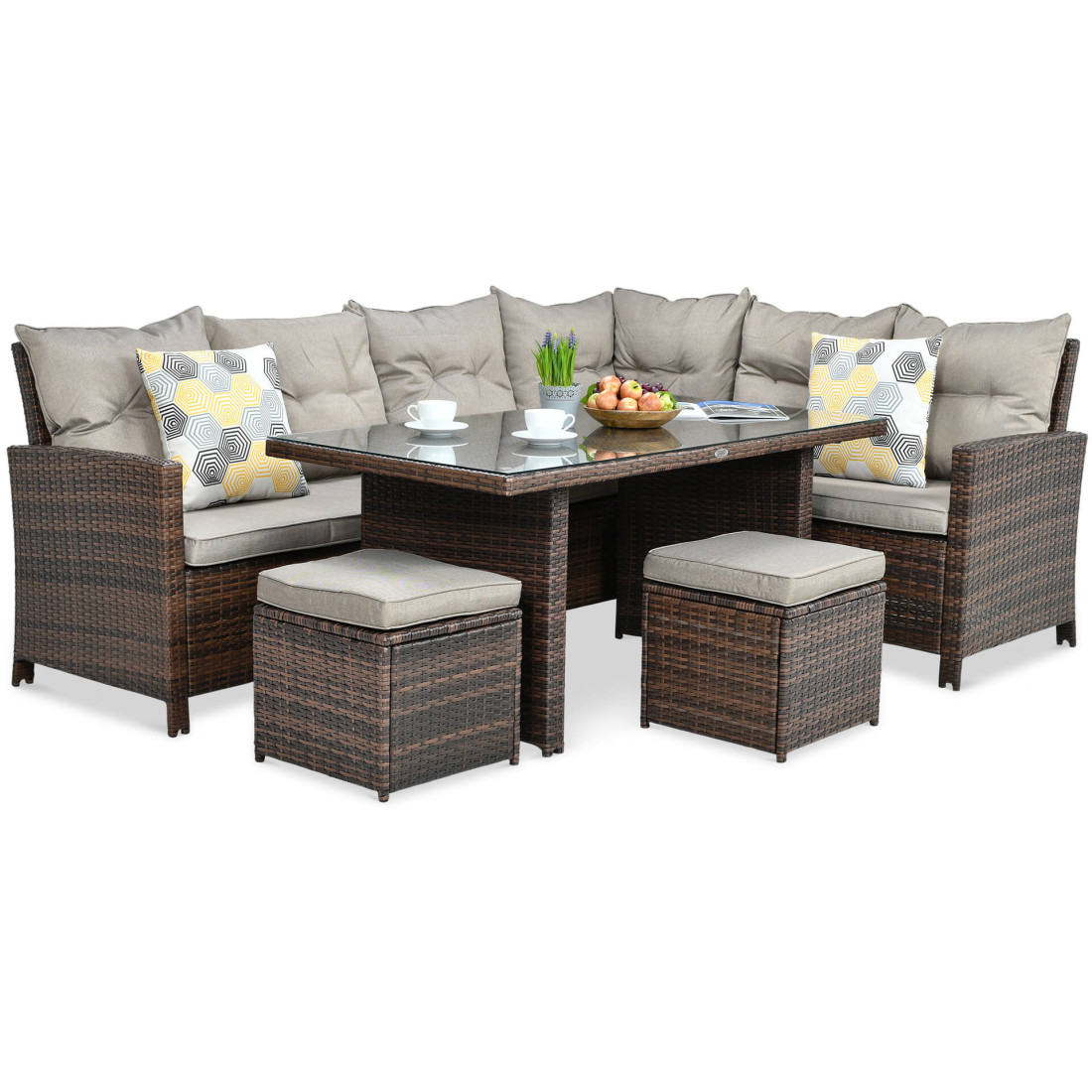 IBIZA CORNER SOFA BROWN