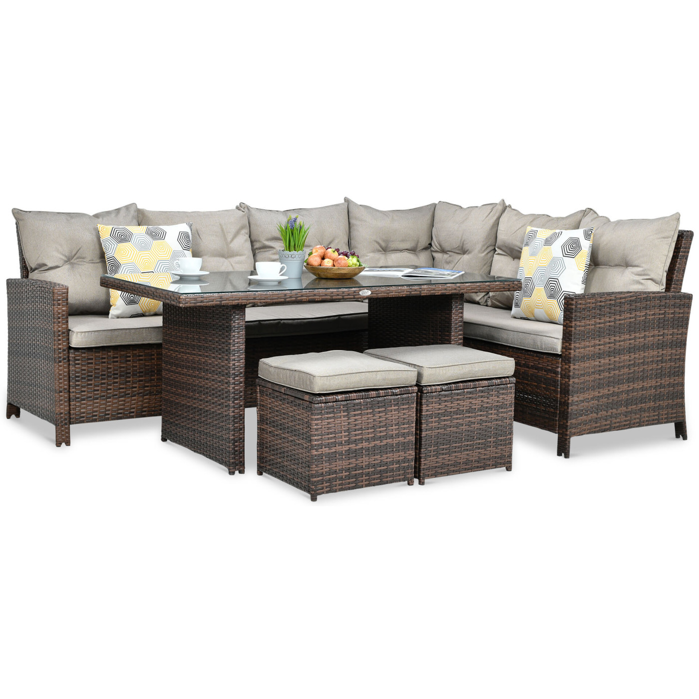 IBIZA CORNER SOFA BROWN